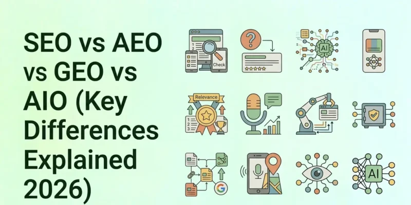 SEO vs AEO vs GEO vs AIO (Key Differences Explained 2026)